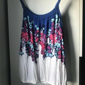 Summer white and blue top